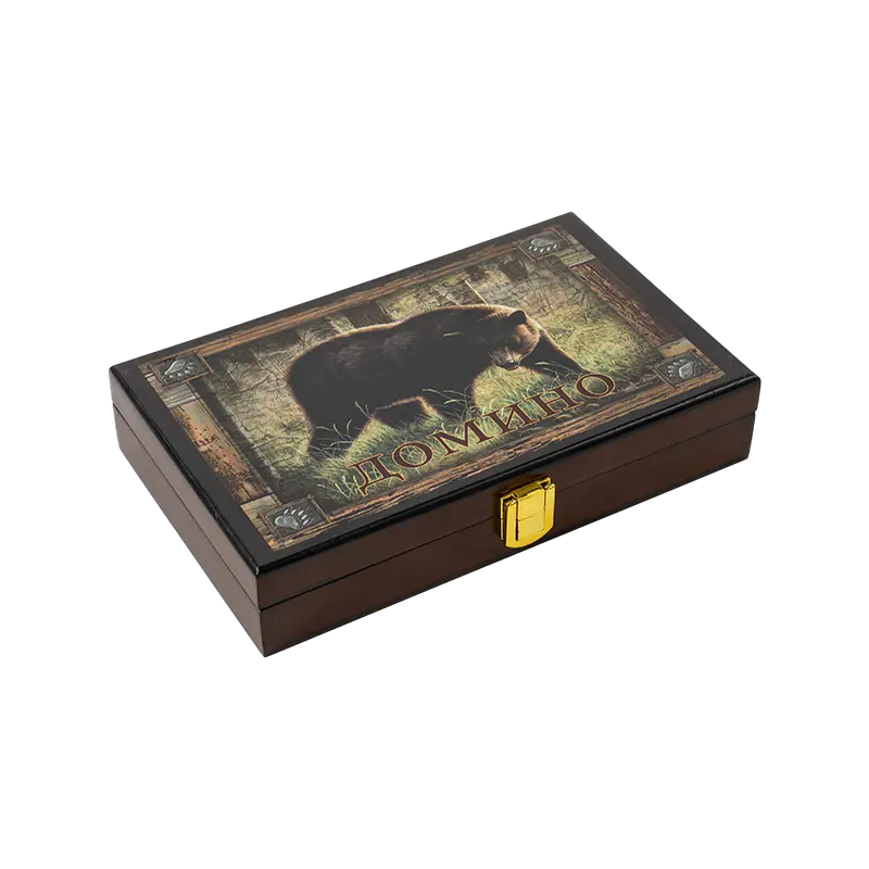 Nostalgic Style Collection Wooden Box Double Six Dominoes