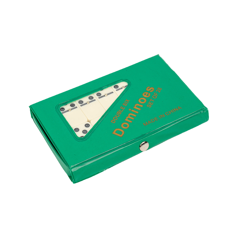 Double Six Dominoes Tiles for Adults & Kids with Green PVC Case