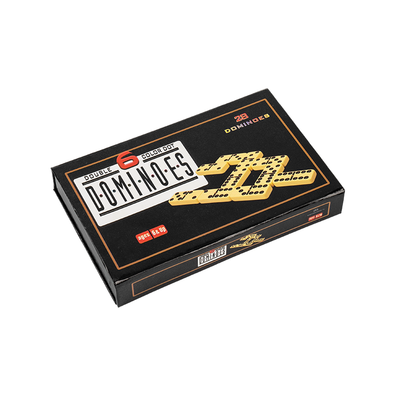 Classic Double Six Dominoes in Ivory Paper Box