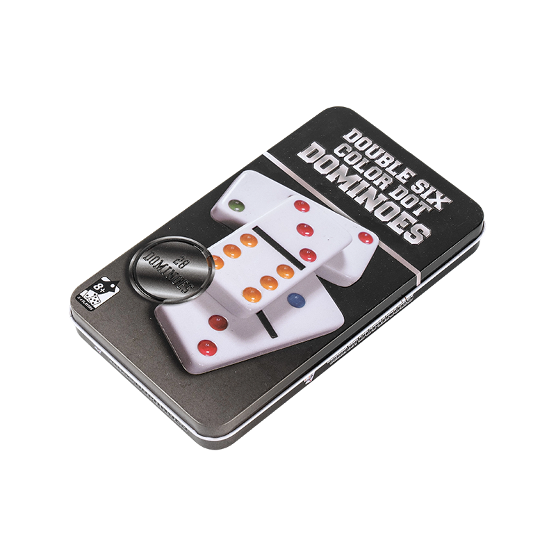 Double Six Domino with Black Simple Iron Box