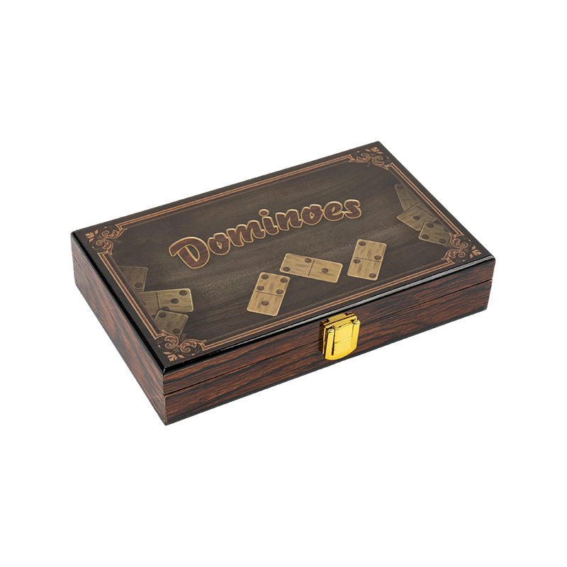 Luxury Solid Wood Box Double Six Dominoes