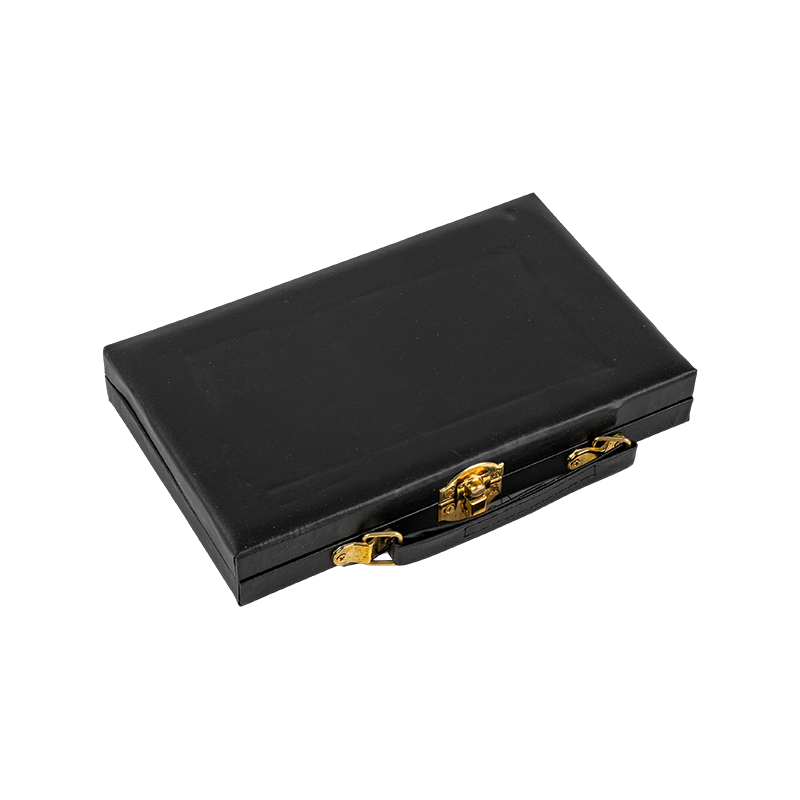Double Six Domino with Black Portable Leather Case