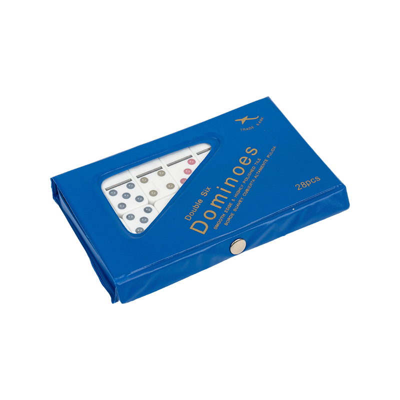 Double Six Dominoes for Adults & Kids with Blue Vinyl Case