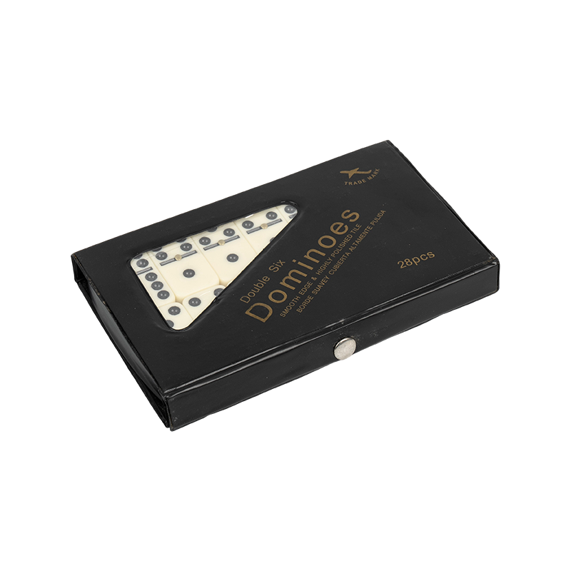 Double Six Dominoes with Black Vinyl Case
