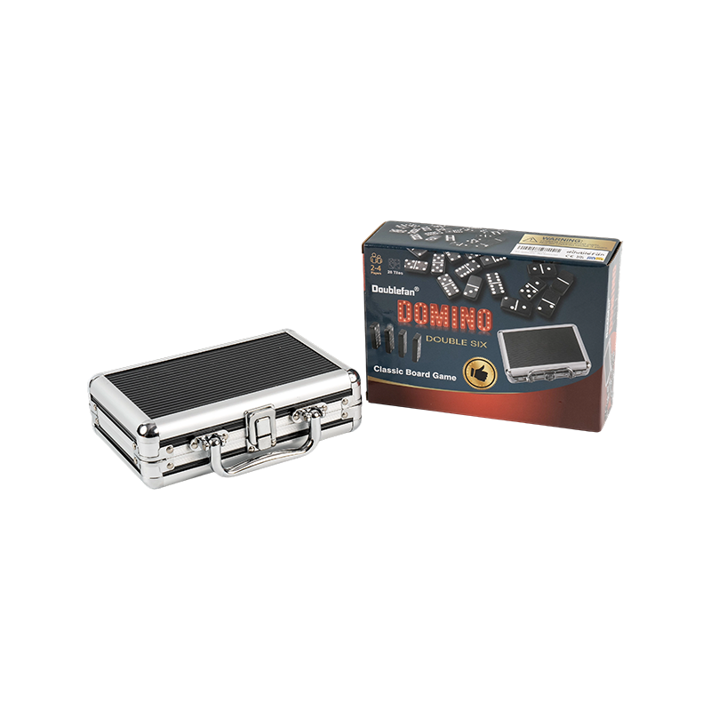 Portable Double Six Dominoes in Aluminum Box