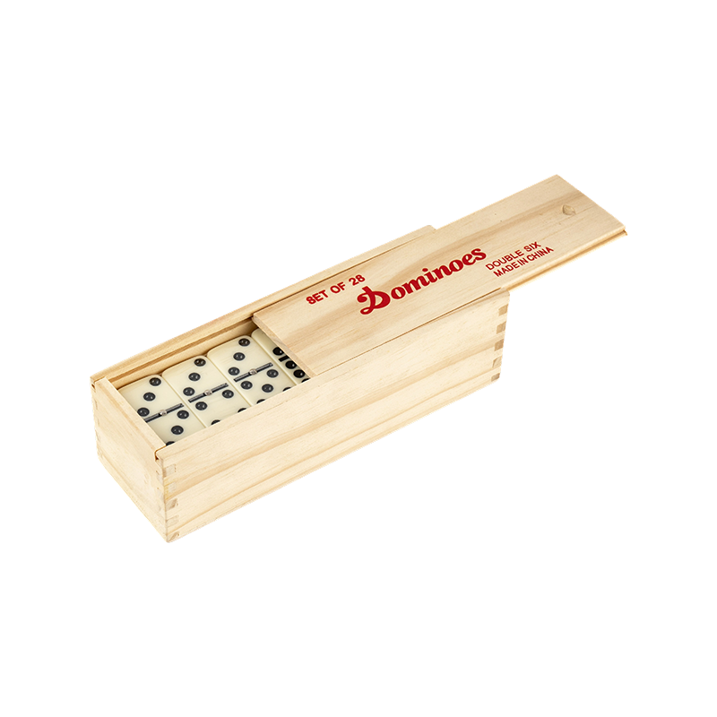 Drawable Double 6 Wooden Box Domino