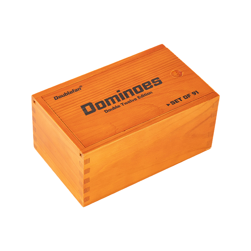 Double Twelve Polka Dot Wooden Box Dominoes